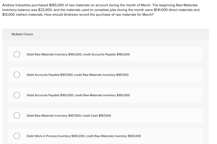 Andrew industries purchased 5 000