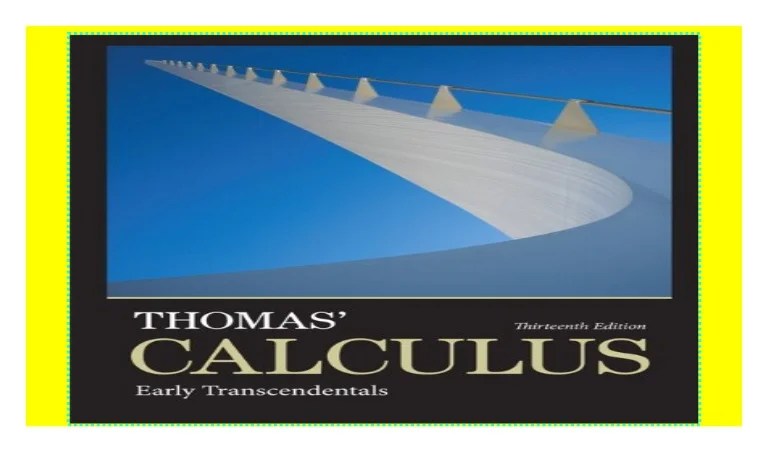 Thomas calculus early transcendentals pdf