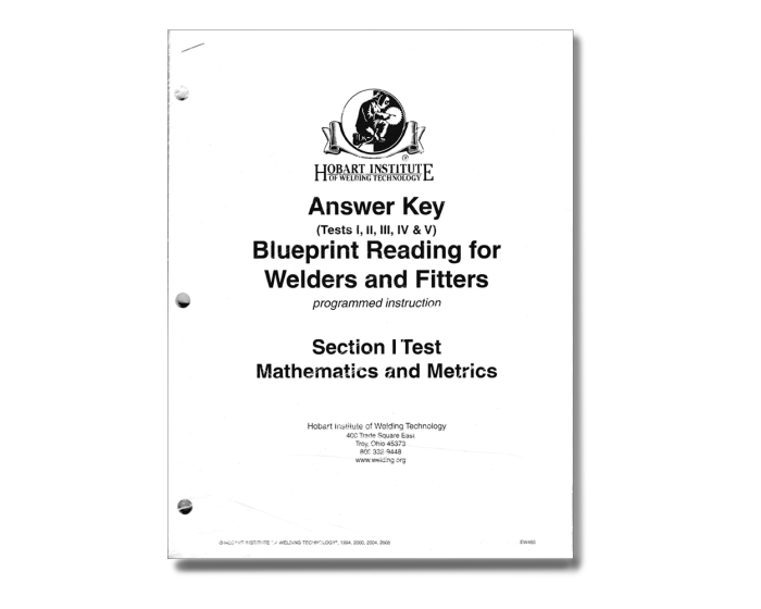 Blueprint reading for welders answer key