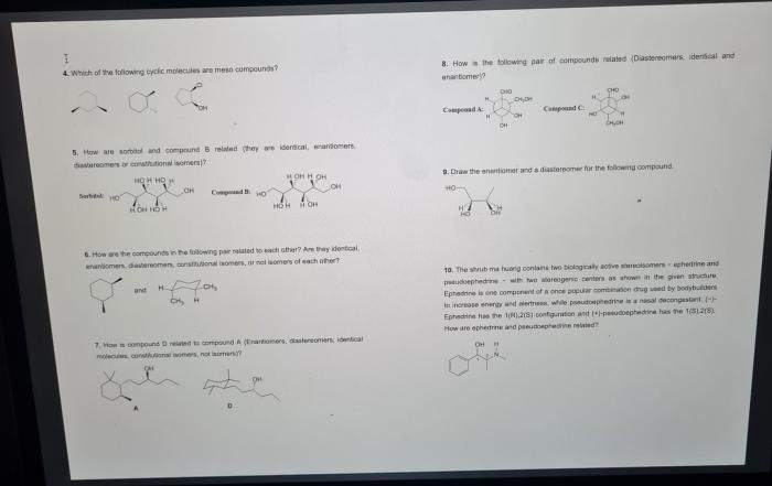 Which of the following cyclic molecules are meso compounds