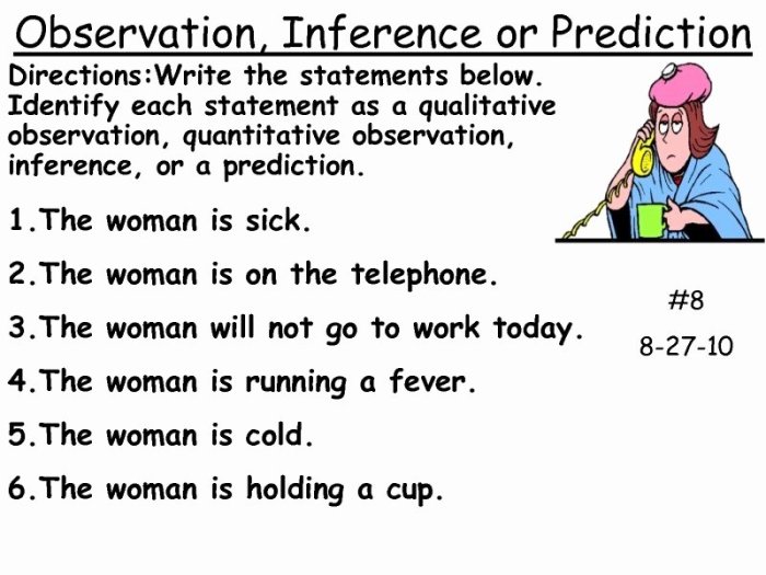 Observation vs inference worksheet with answers